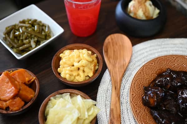 spread of menu items