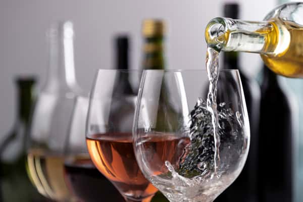 wine pouring into glass