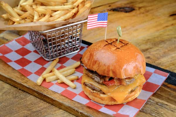 All American BBQ Bacon Double Cheeseburger
