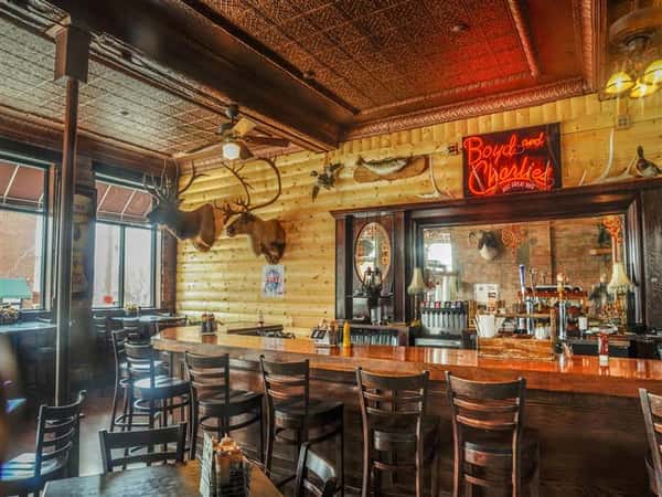 Interior shot of the restaurant's bar