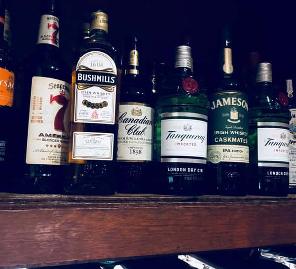 display of various bottles of whiskey
