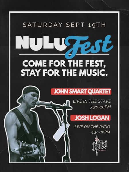 Big Saturday in Louisville. 🎶

Whether you’re coming from NuLu Fest or Louder Than Life, keep the night going at Lou Lou on Market.

Josh Logan is live on the patio from 4:30–10 PM, with the John Smart Quartet taking over The Stave from 7:30–10 PM.

Grab a Sazerac and make Lou Lou your next stop. Come see us tonight.