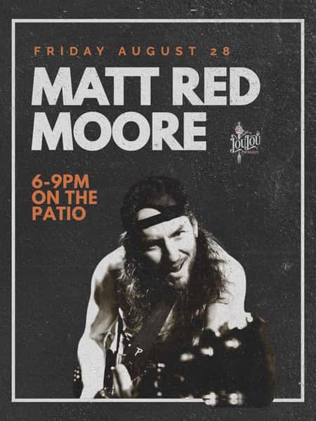 Friday called. It wants the patio. 🎸

Matt Red Moore is back at Lou Lou on Market tonight, playing live from 6–9 PM.

Grab dinner, order a Sazerac, and settle in for a Friday night in NuLu.