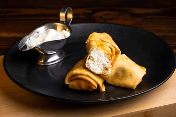 Homemade Blini Creamy Cottage Cheese