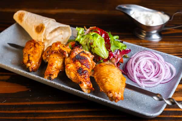 Buffalo Chicken Wings with blue cheese sauce