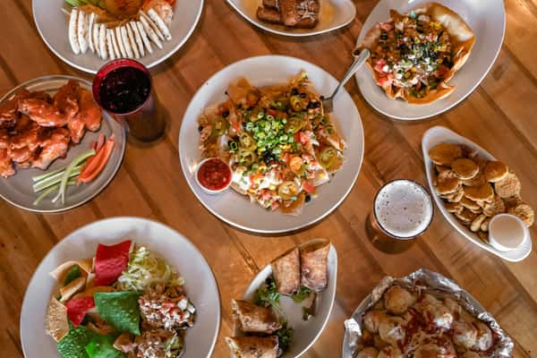 spread of menu items