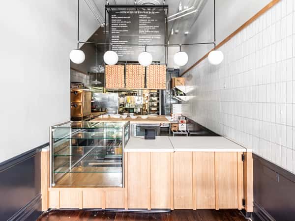 Interior view of the front counter area in Gioia