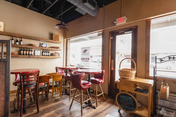 Cozy interior with warm wood finishes and soft lighting