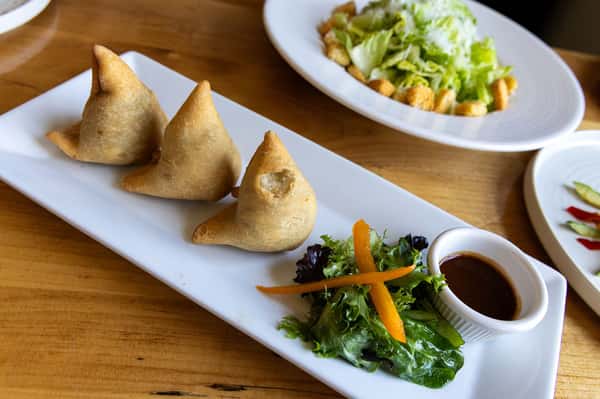 saffron potato samosas