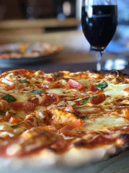 pizza and wine