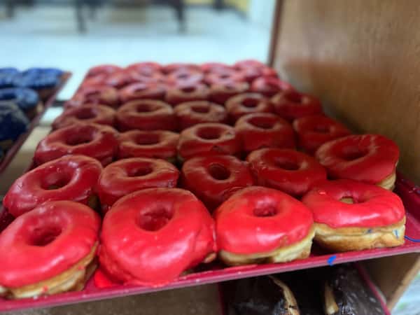 pink iced donut