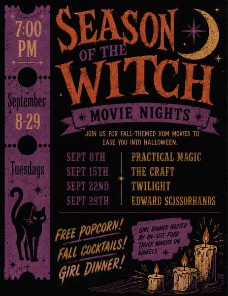 Season of the Witch Movie Nights at The Fieldhouse Cedar Park | September 2026