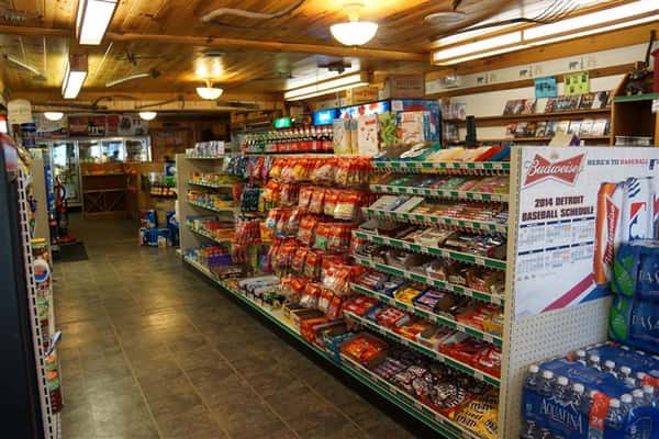 interior market showcasing food items of shelves