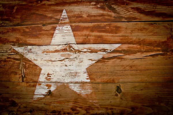star on wood background