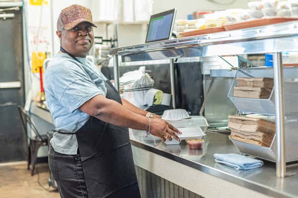 Staff member working