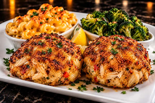 Double crab cake platter