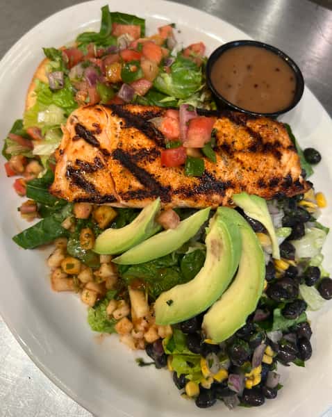 Salmon Tostada Salad
