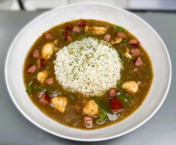 Chicken & Sausage Gumbo w/ White Rice