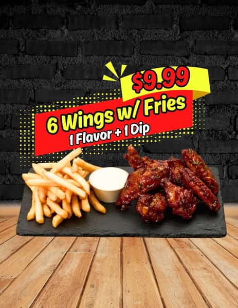 6 PC Wings w/ Side - Limited Time Deal!