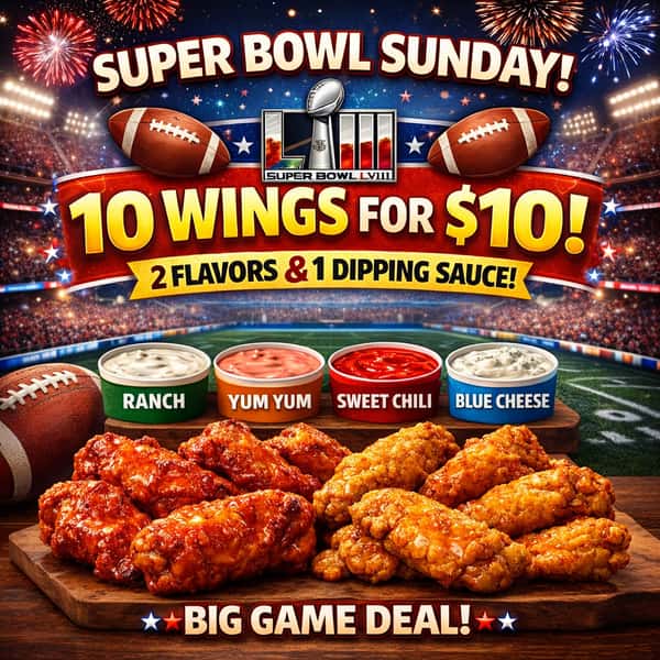 10 PC Wings for $10