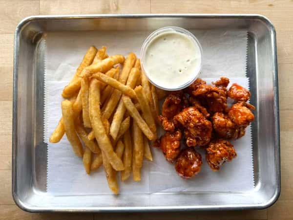Saucy Chicken Bites w/ Fries & Coleslaw (L)