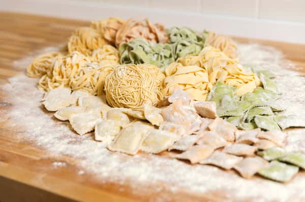 pasta on the counter