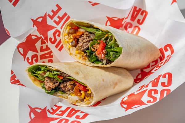 cafe wrap with burger