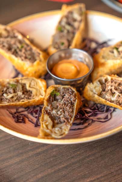 STEAK & CHEESE EGG ROLLS