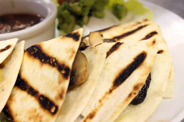 WILD MUSHROOM CHICKEN QUESADILLA