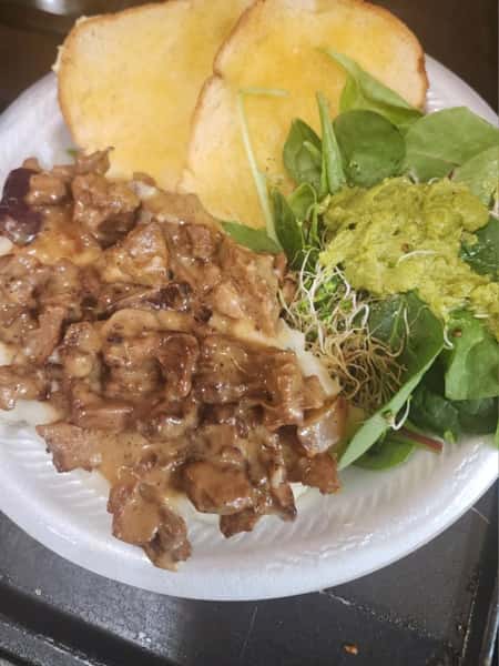 Beef Tips Rice and Gravy