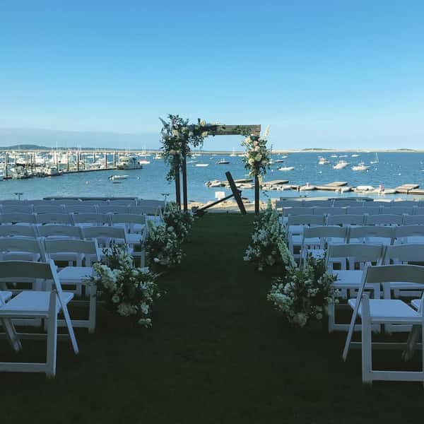seaside wedding set up