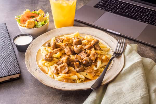 #4 Beef Stroganoff with Pasta & Salad