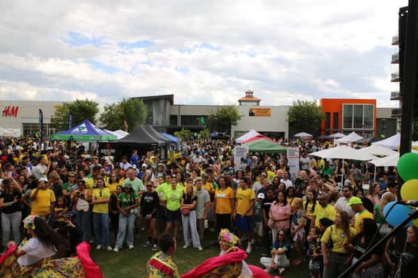 Large group of people posing at a community event