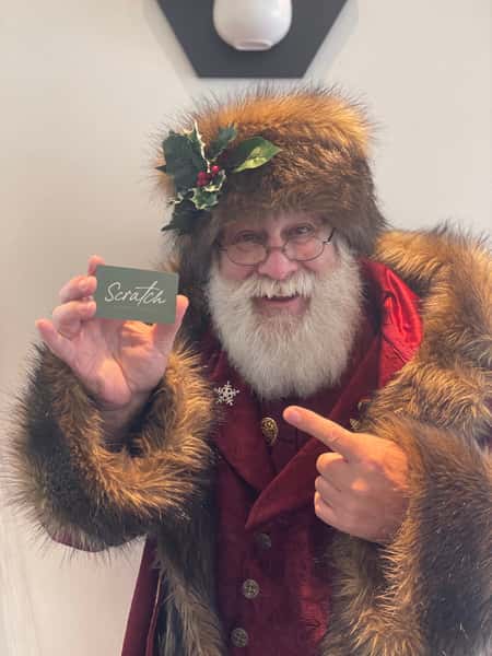 santa with giftcard
