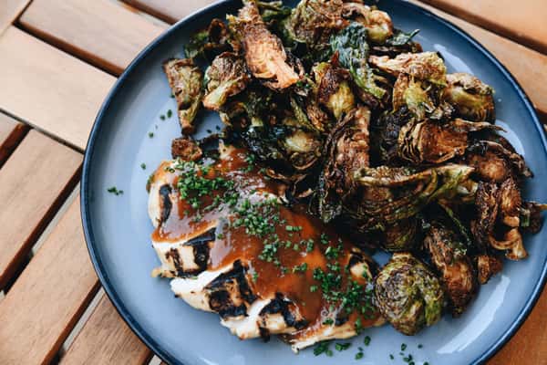 Grilled Garlic & Honey Chicken With Brussel Sprouts