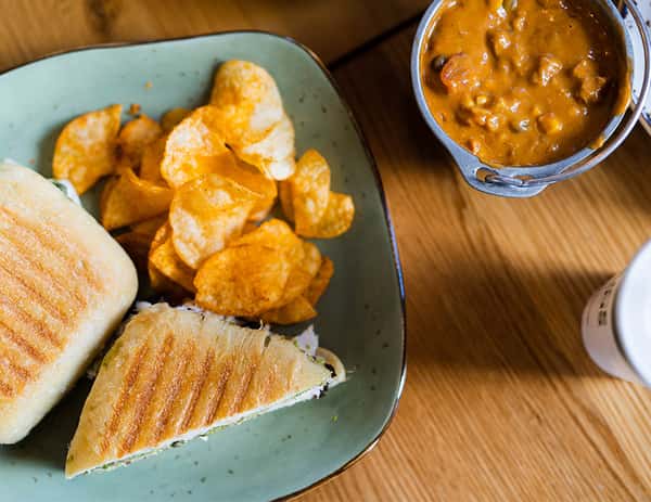 Sandwich, Chips, Southwestern Corn with Chicken Soup