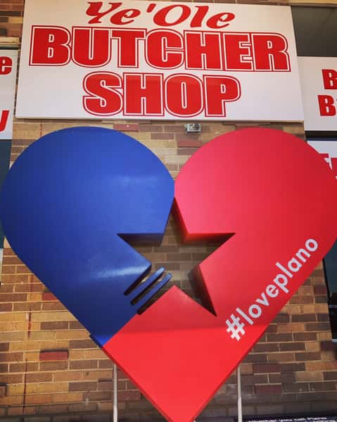 butcher shop heart sign