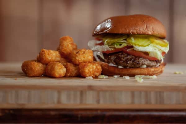 Burger with tots