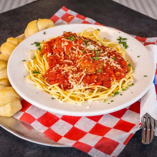 Spaghetti with 1 Meatball & 1 Sausage