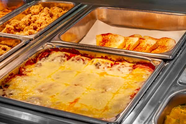 buffet of hot foods