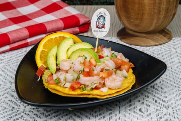 Tostada Ceviche Camaron