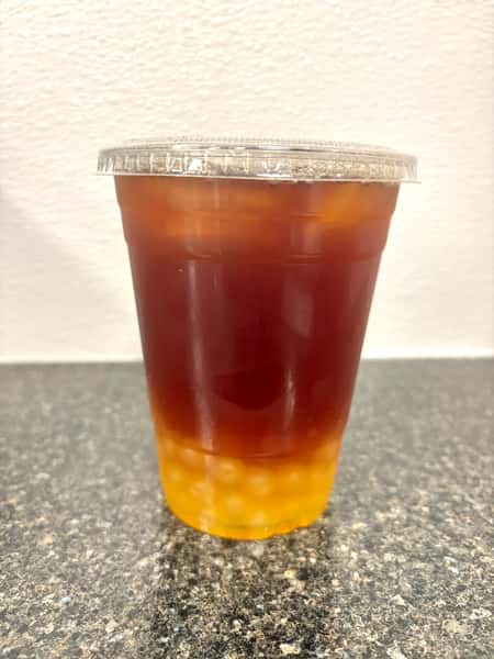 Mango boba iced tea