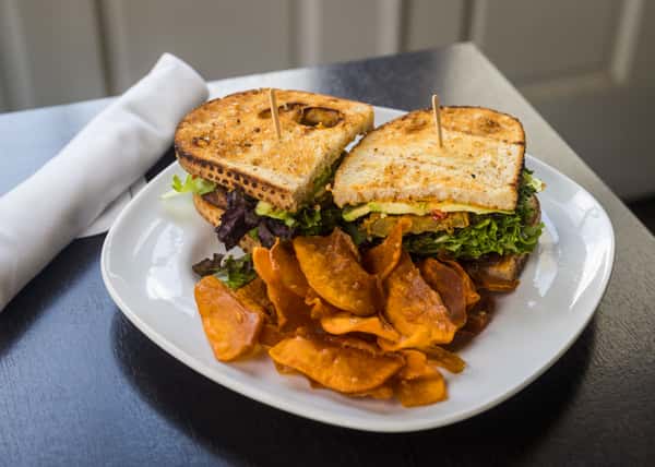 Fried Green Tomato, Applewood Bacon & Avocado BLT w/ Housemade Potato Chips