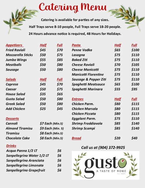 Catering Menu