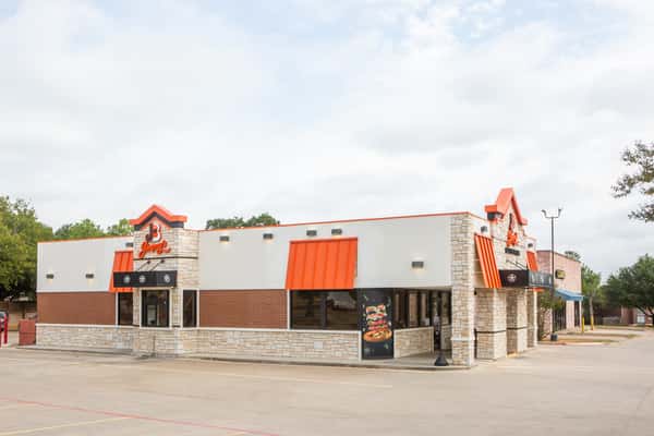 Exterior of Jimmy's Burgers & Pizza restaurant in Hurst, TX