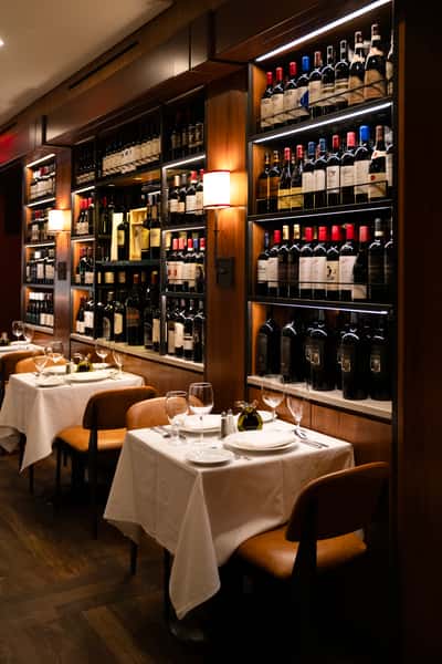 Dining room & wines at big Blue