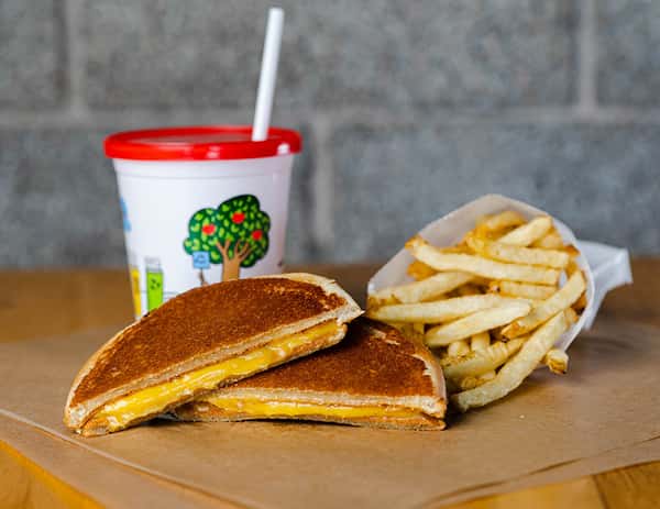 Kids size grilled cheese sandwich meal