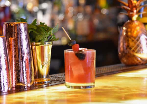 red phone booth cocktail