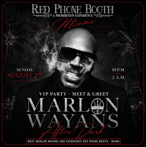 marlon wayans live at red phone booth vip after party meet and greet
