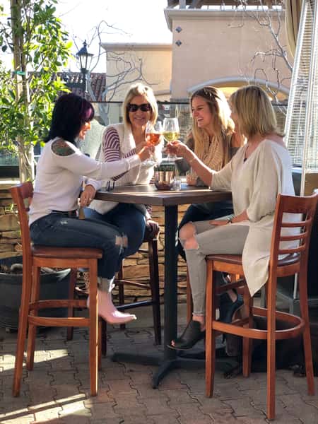 women on patio